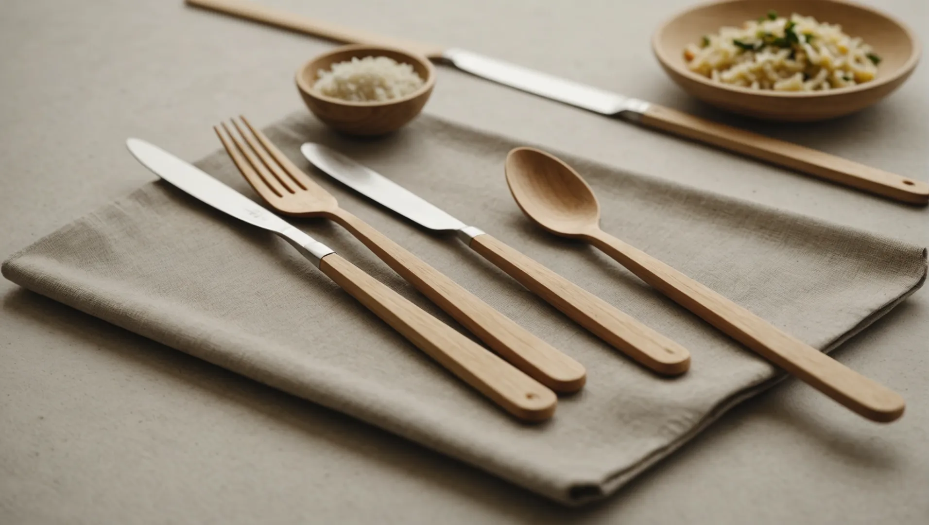 Eco-friendly cutlery made from bamboo fiber and sugarcane pulp