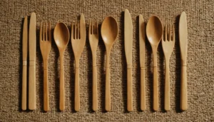 Comparison of disposable bamboo and wooden cutlery