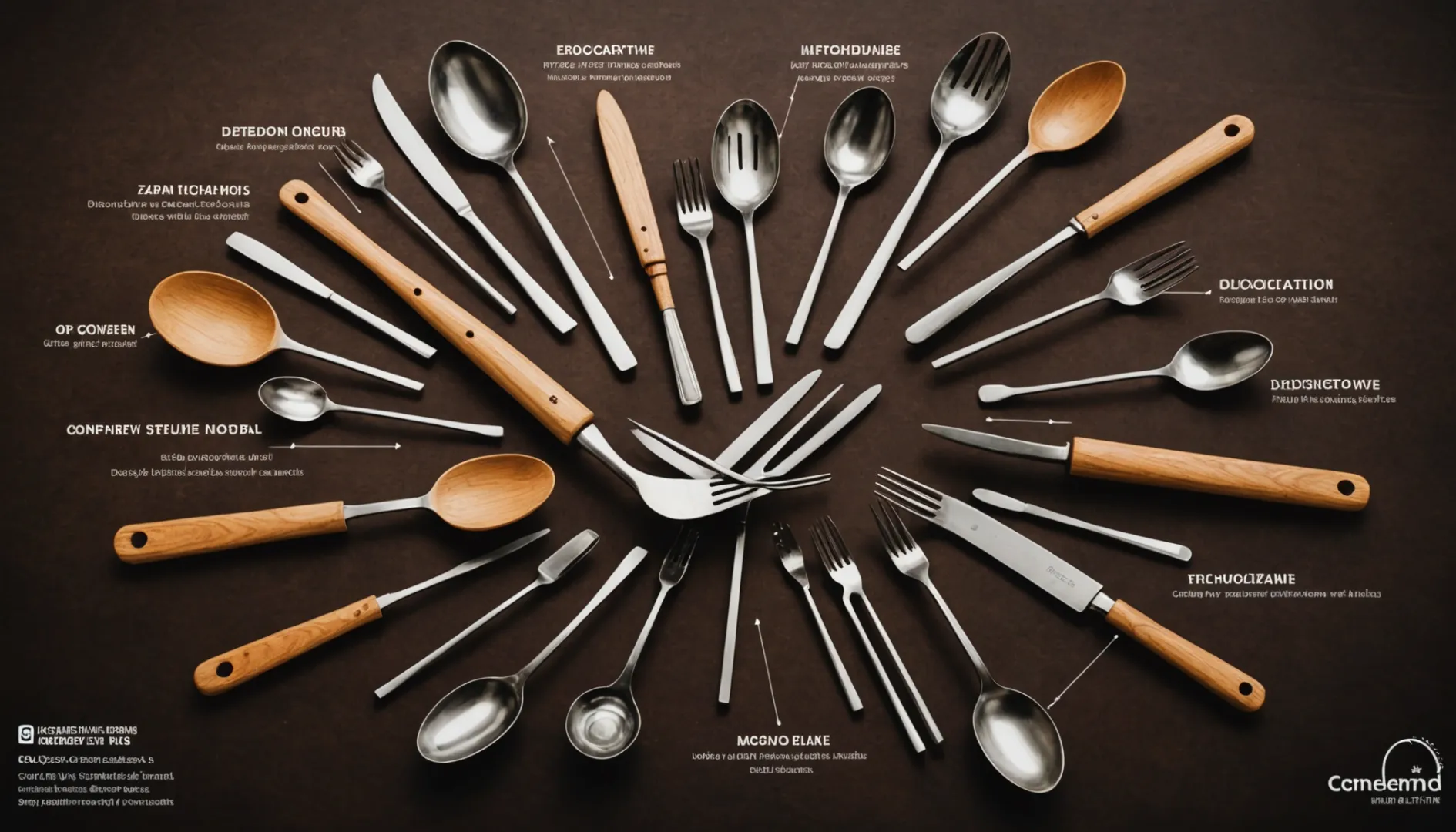 Infographic illustrating sterilization methods for wooden cutlery