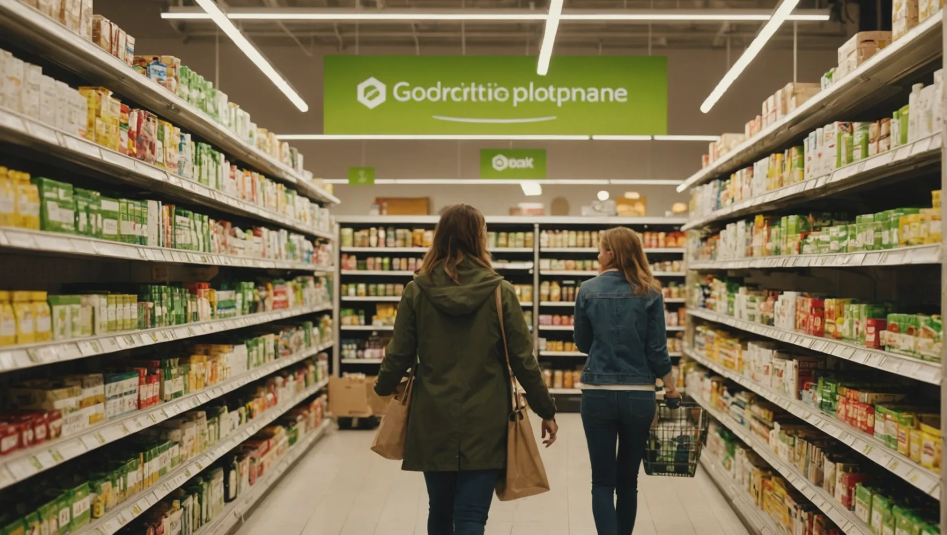 A shopper selecting eco-friendly products in a store