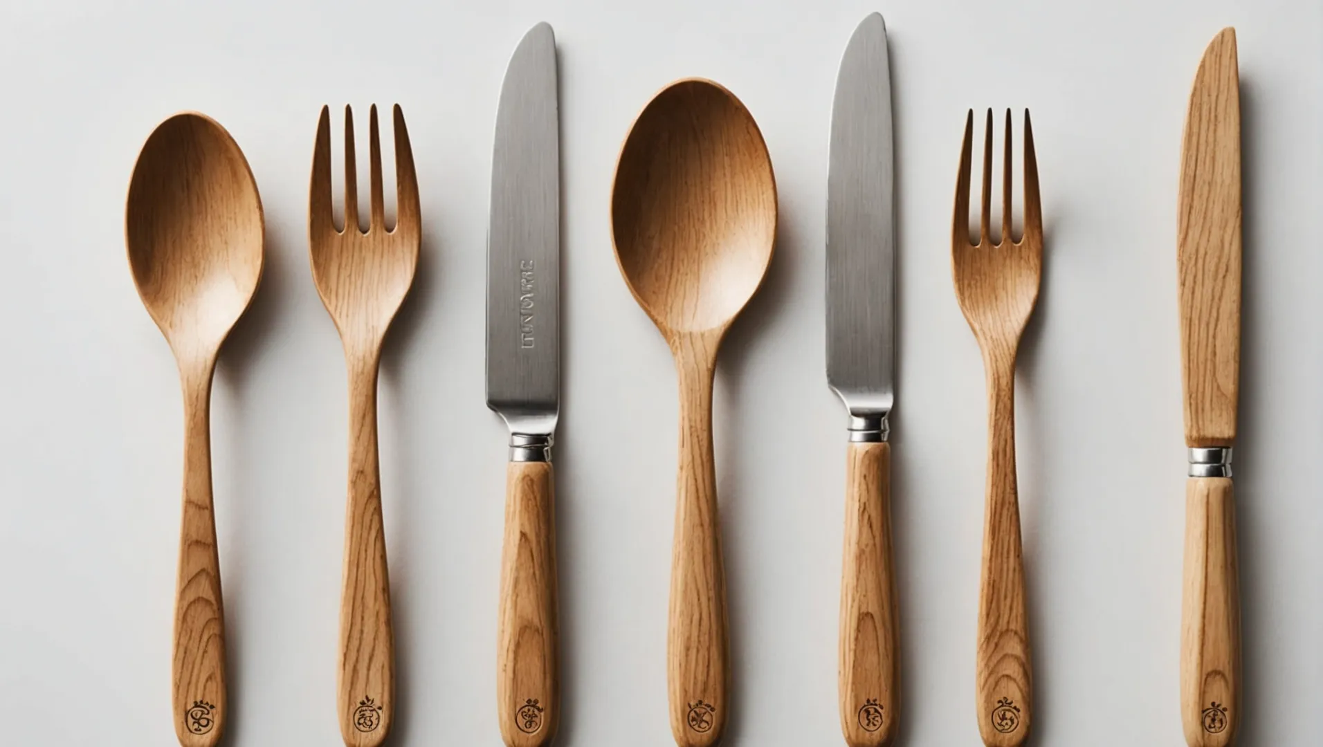Wooden cutlery with international compliance stamps
