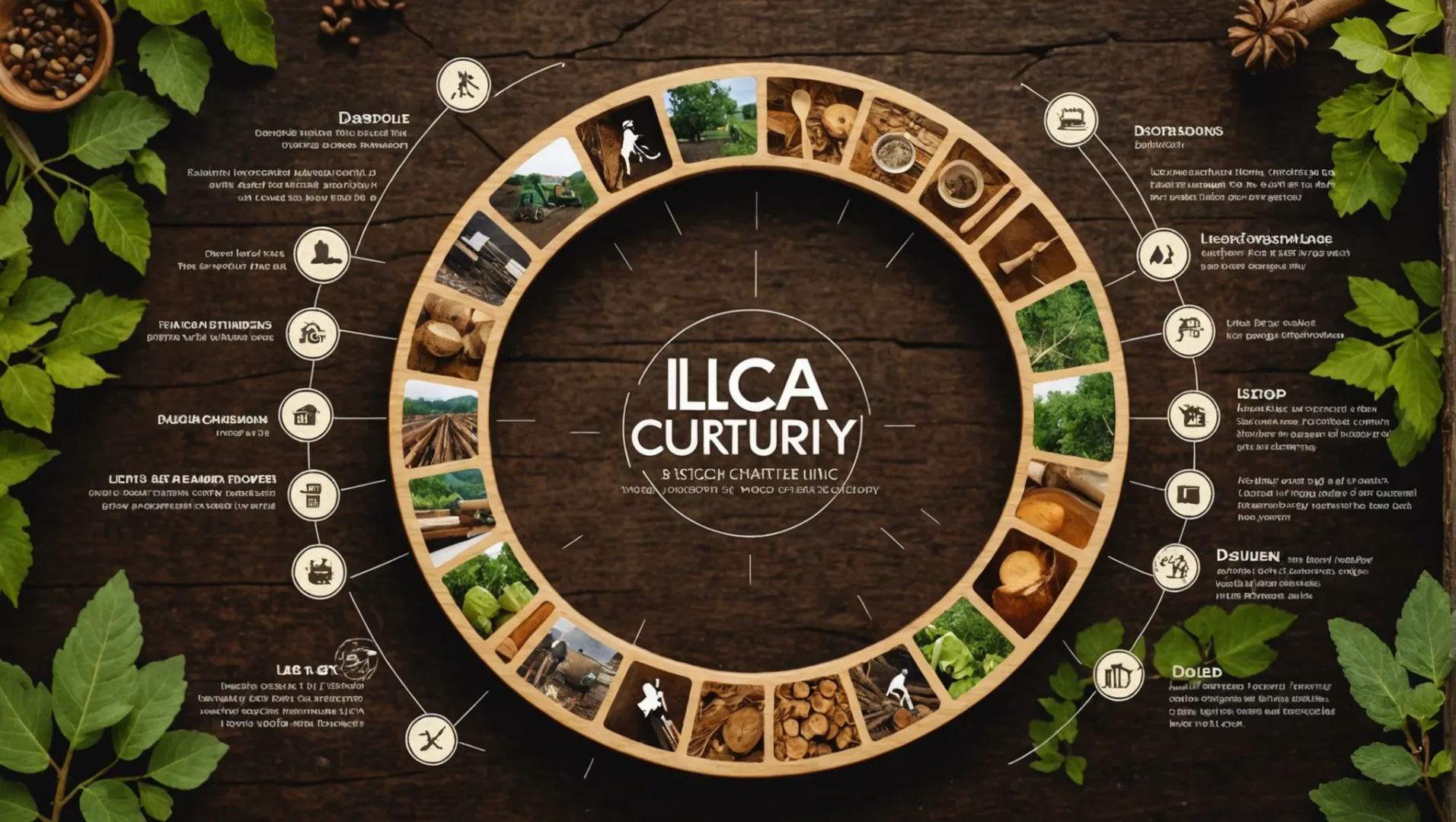 A diagram illustrating the life cycle analysis of wooden cutlery.