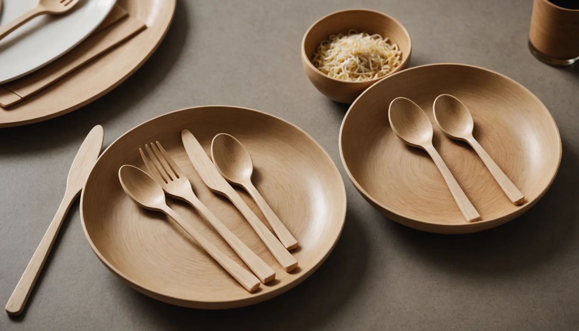 Comparison of wooden and bagasse cutlery