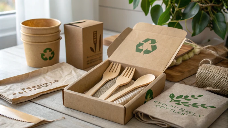 Eco-friendly packaging for wooden cutlery