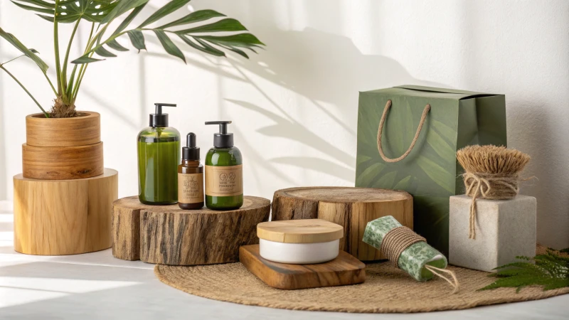 Contemporary display of eco-friendly products