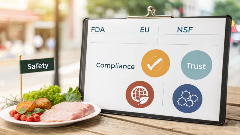 Infographic illustrating food-grade certification standards