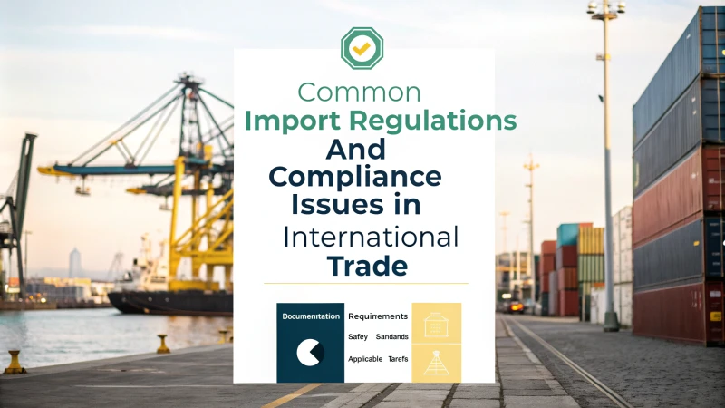 Infographic outlining import regulations and compliance issues in international trade